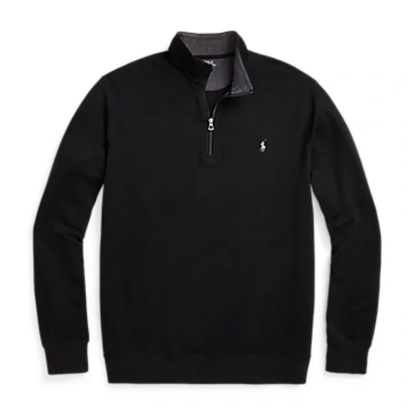 Polo Ralph Lauren Luxury Jersey 1/4 Zip Mock Neck Sweater - Picture 1 of 9